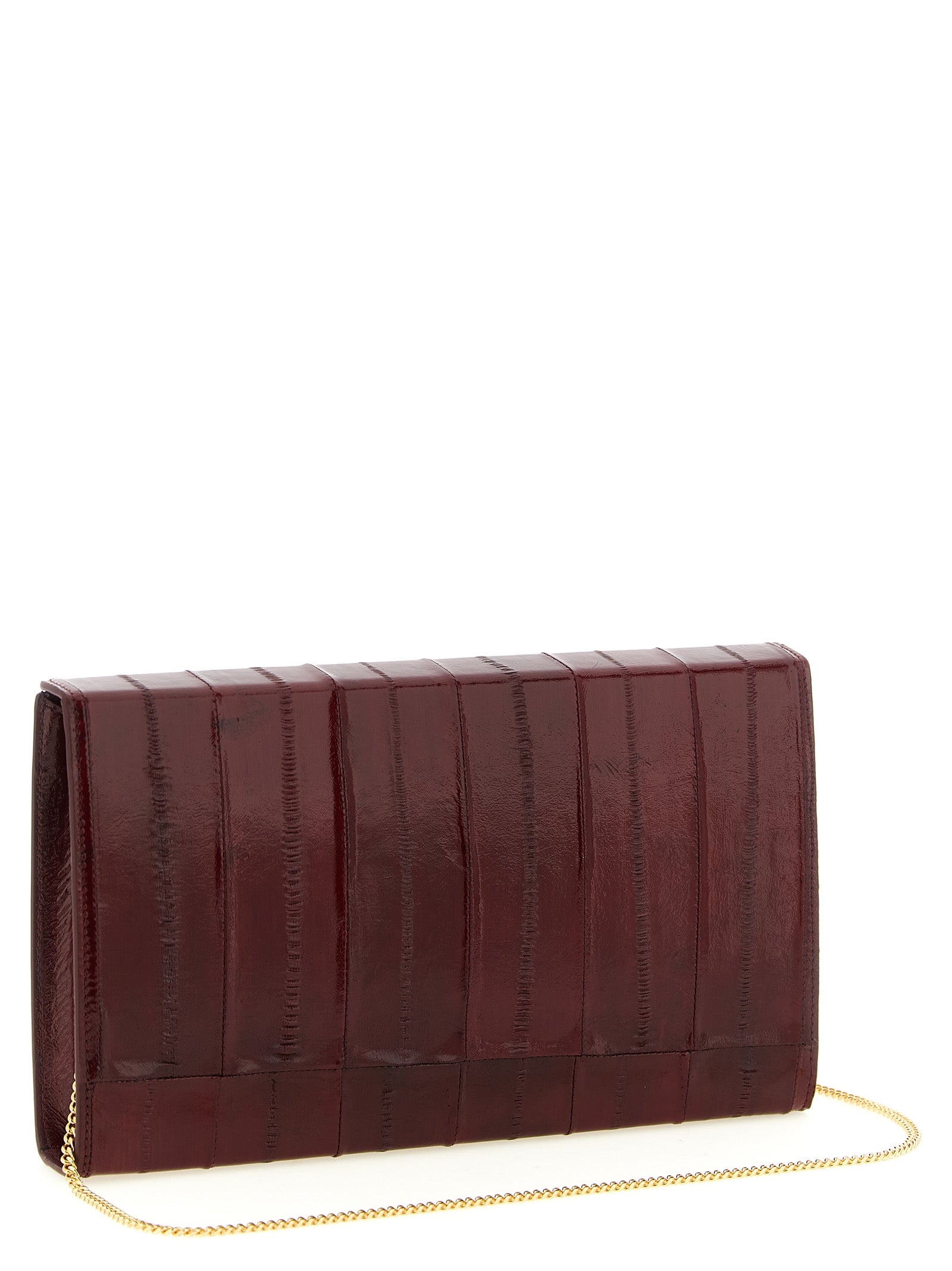 Giuseppe Zanotti Bordeaux Leder Clutch Bag