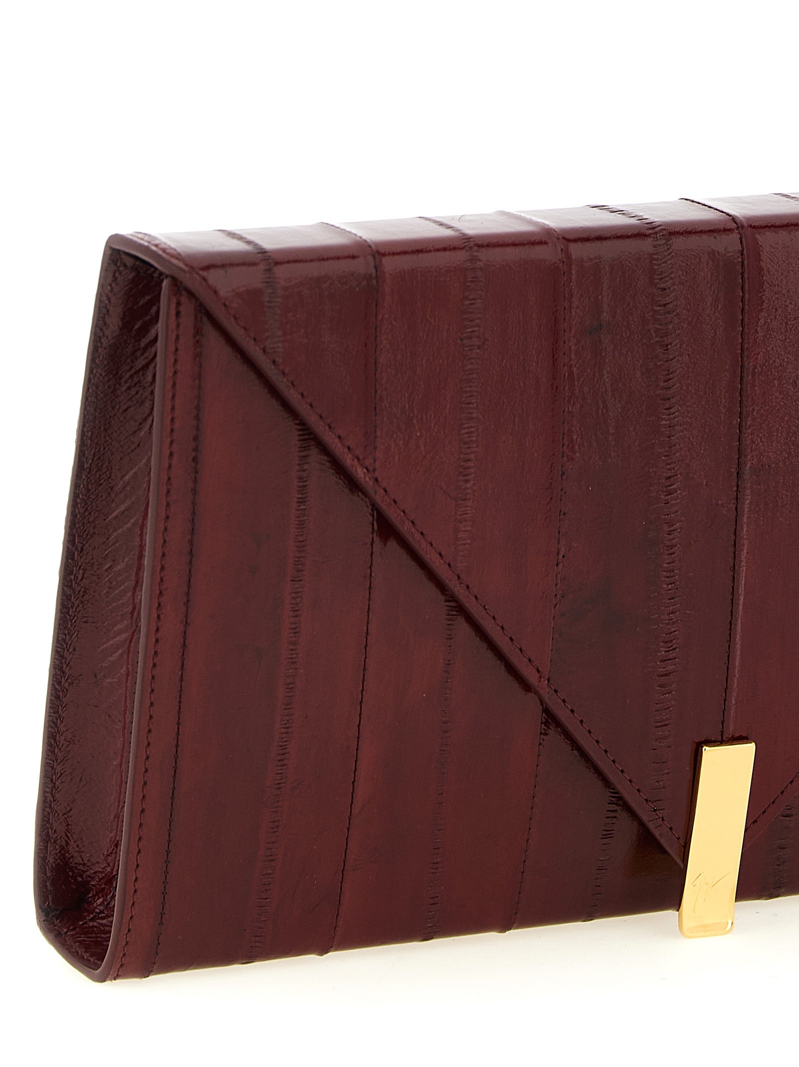 Giuseppe Zanotti Bordeaux Leder Clutch Bag