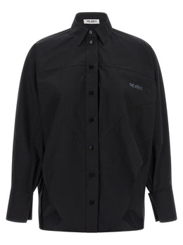 The Attico Schwarze Baumwollbluse