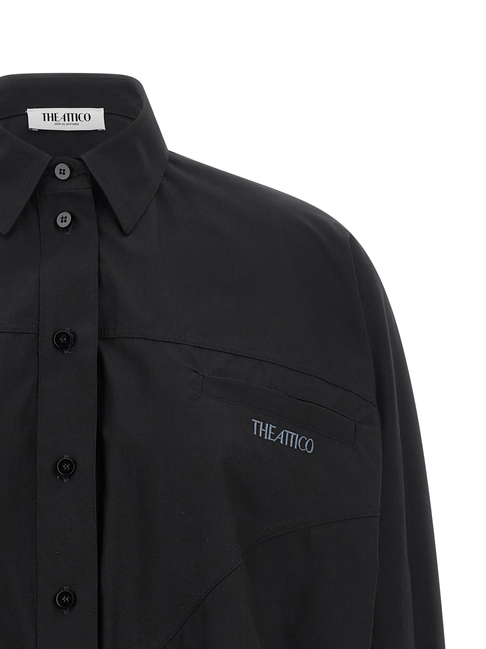 The Attico Schwarze Baumwollbluse
