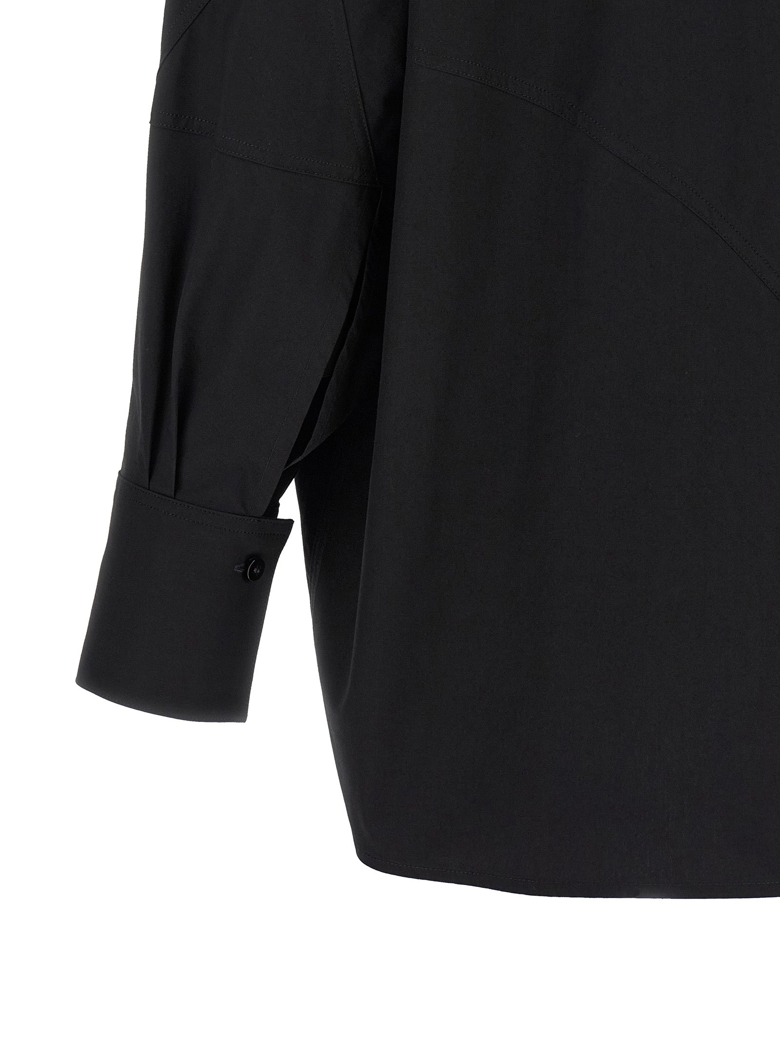 The Attico Schwarze Baumwollbluse