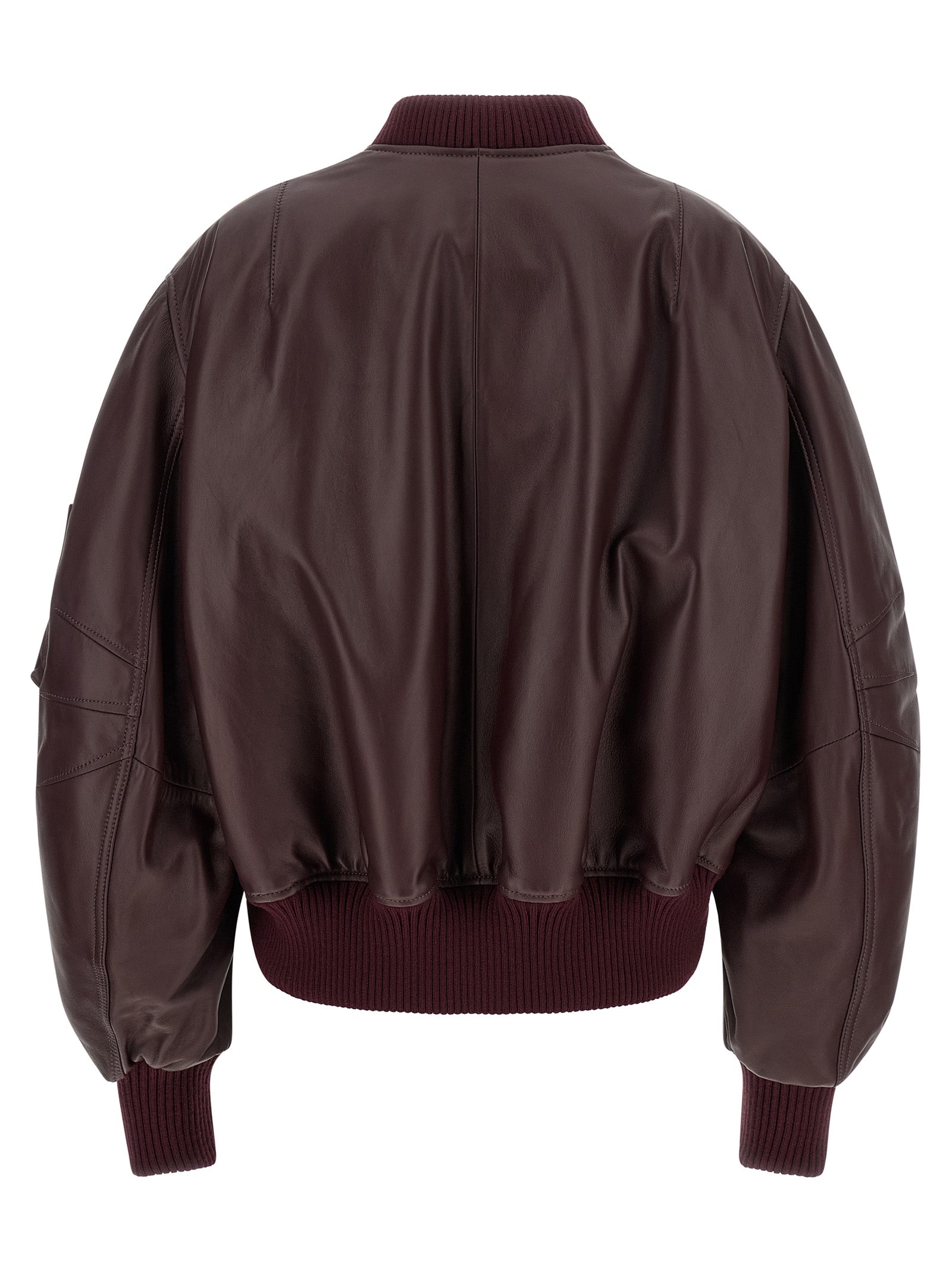 The Attico Bordeaux Lammleder Lederjacke