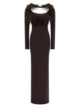 The Attico Braunes Viskose-Maxikleid