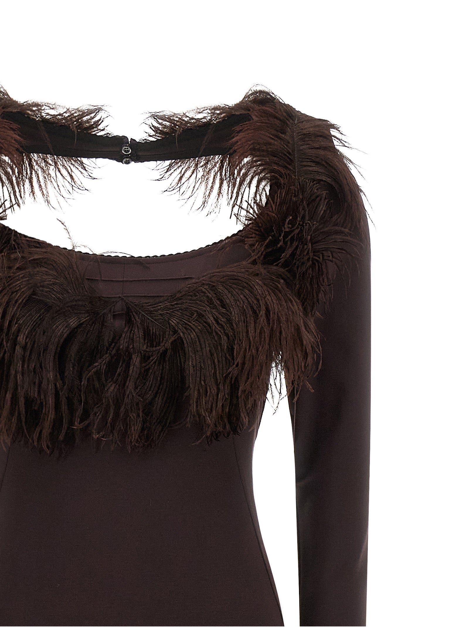 The Attico Braunes Viskose-Maxikleid