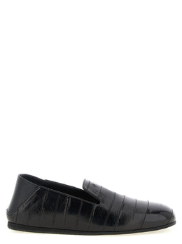 Giuseppe Zanotti Schwarze Leder Loafer zum Hineinschlüpfen