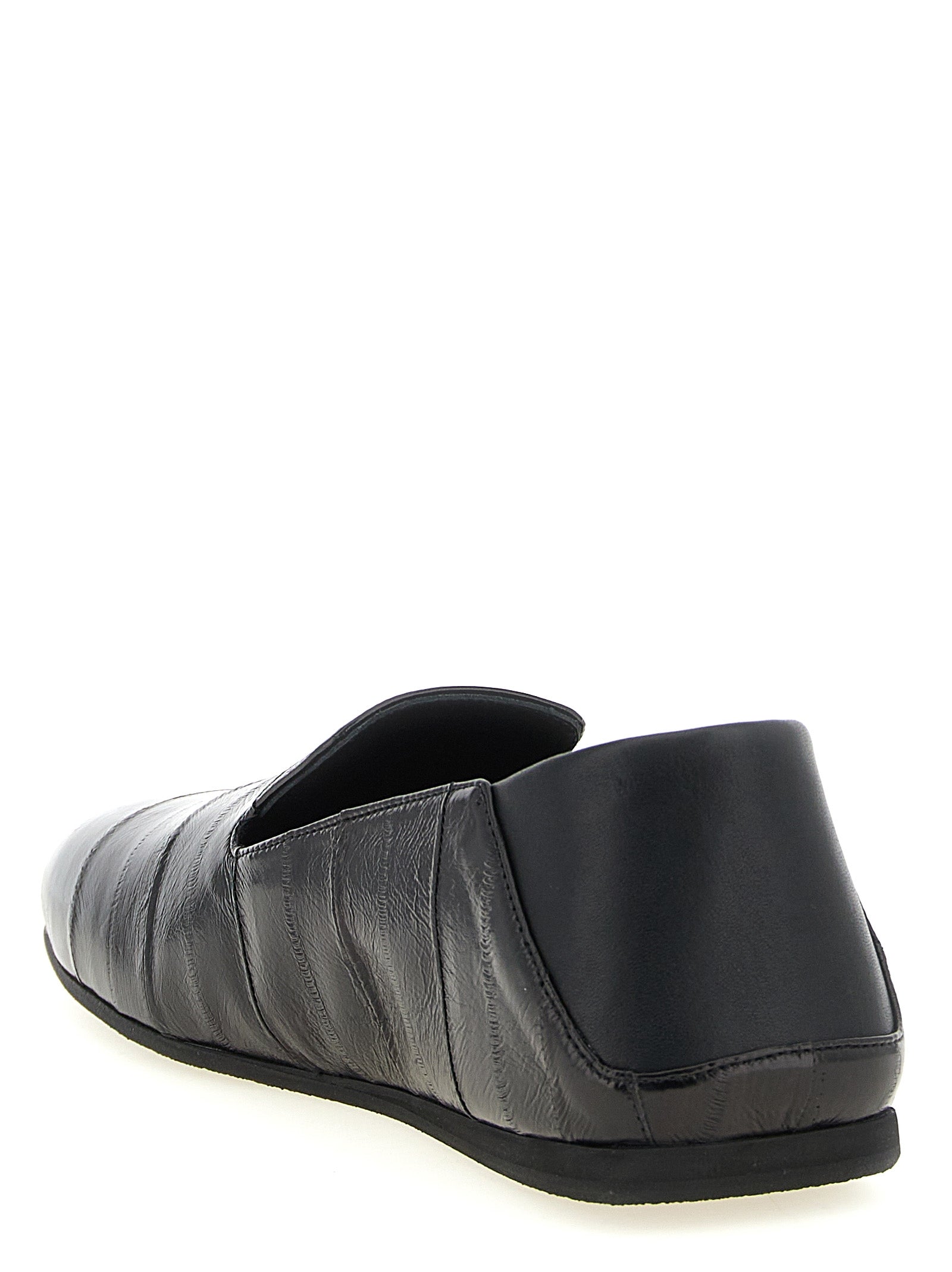 Giuseppe Zanotti Schwarze Leder Loafer zum Hineinschlüpfen