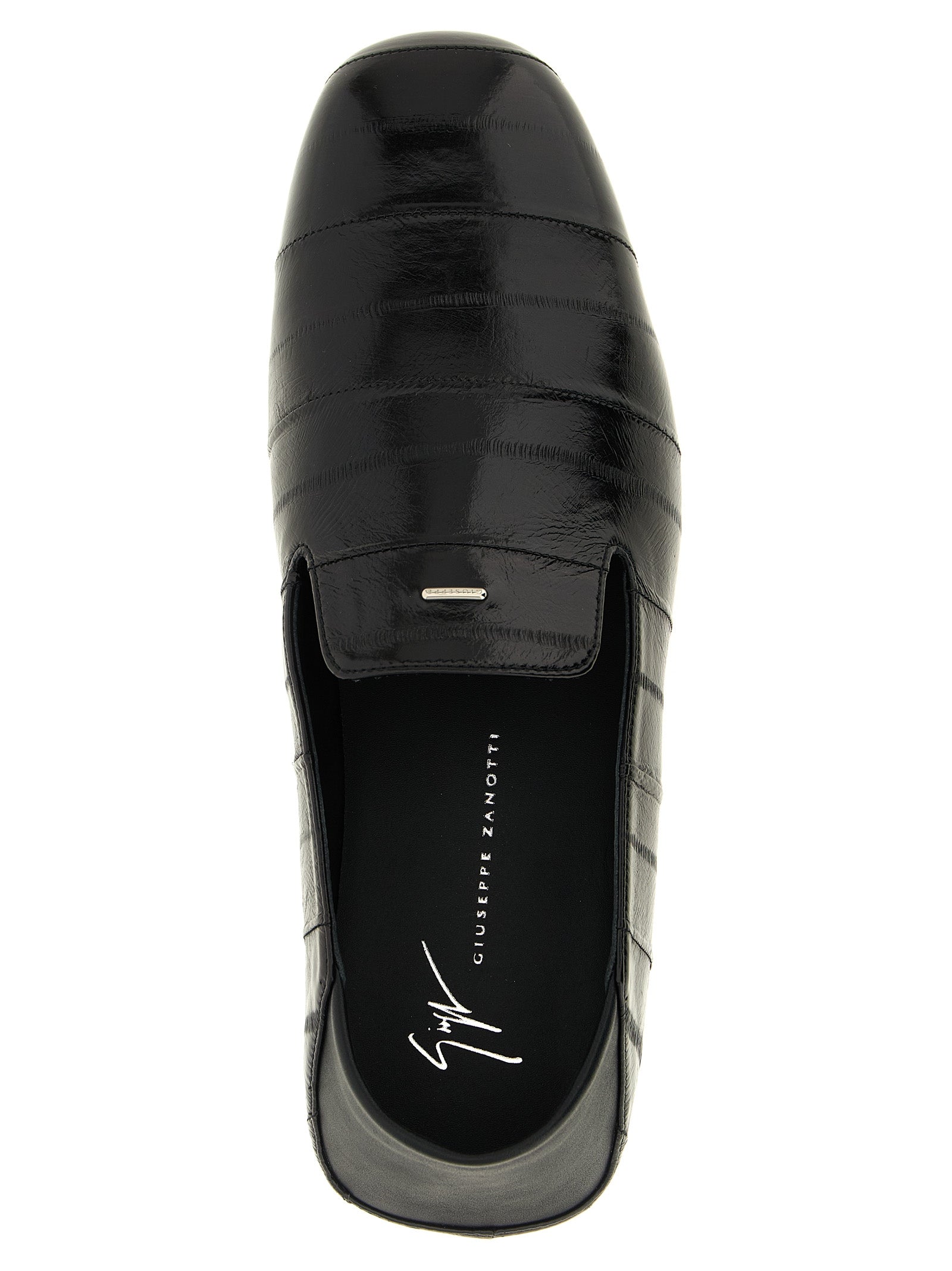 Giuseppe Zanotti Schwarze Leder Loafer zum Hineinschlüpfen