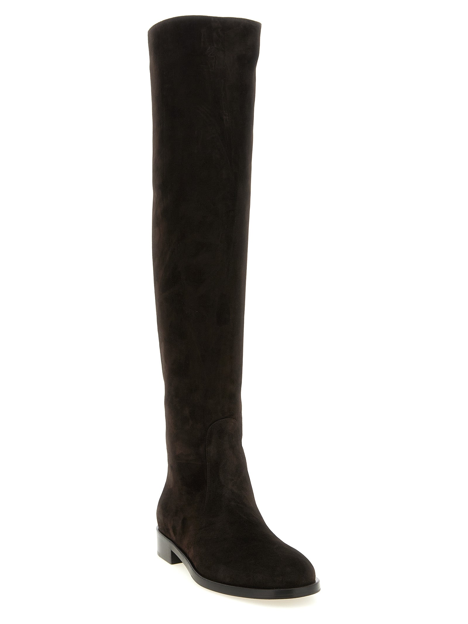 Gianvito Rossi Braune Wildleder-Overknees