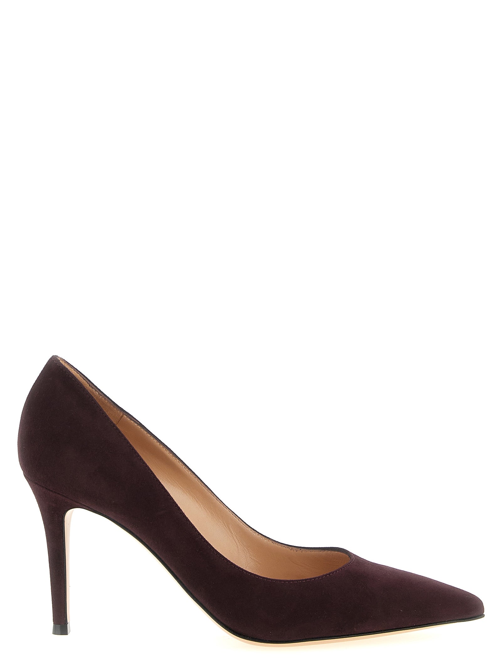 Gianvito Rossi Pumps aus bordeauxrotem Wildleder mit hohem Absatz