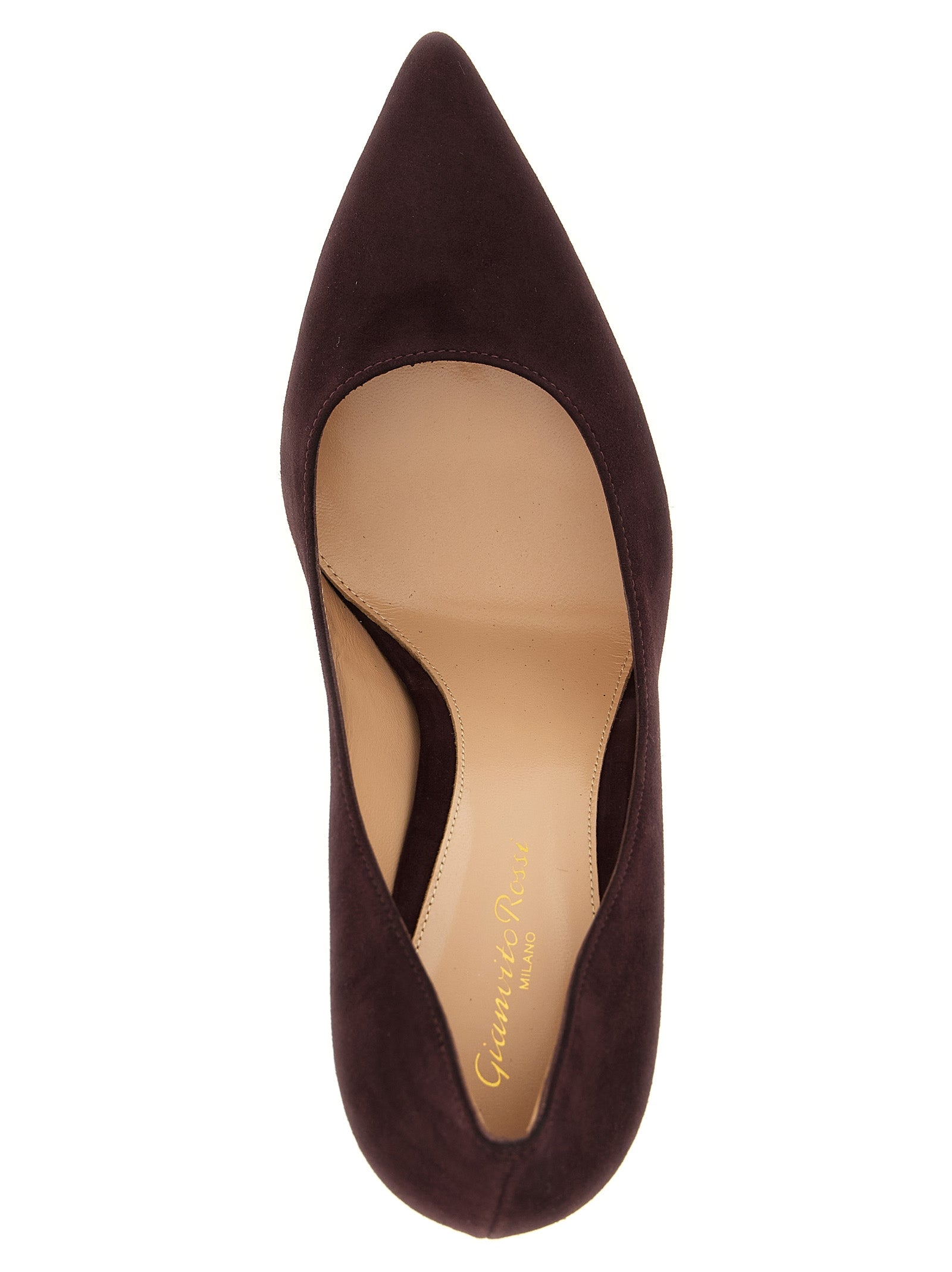 Gianvito Rossi Pumps aus bordeauxrotem Wildleder mit hohem Absatz