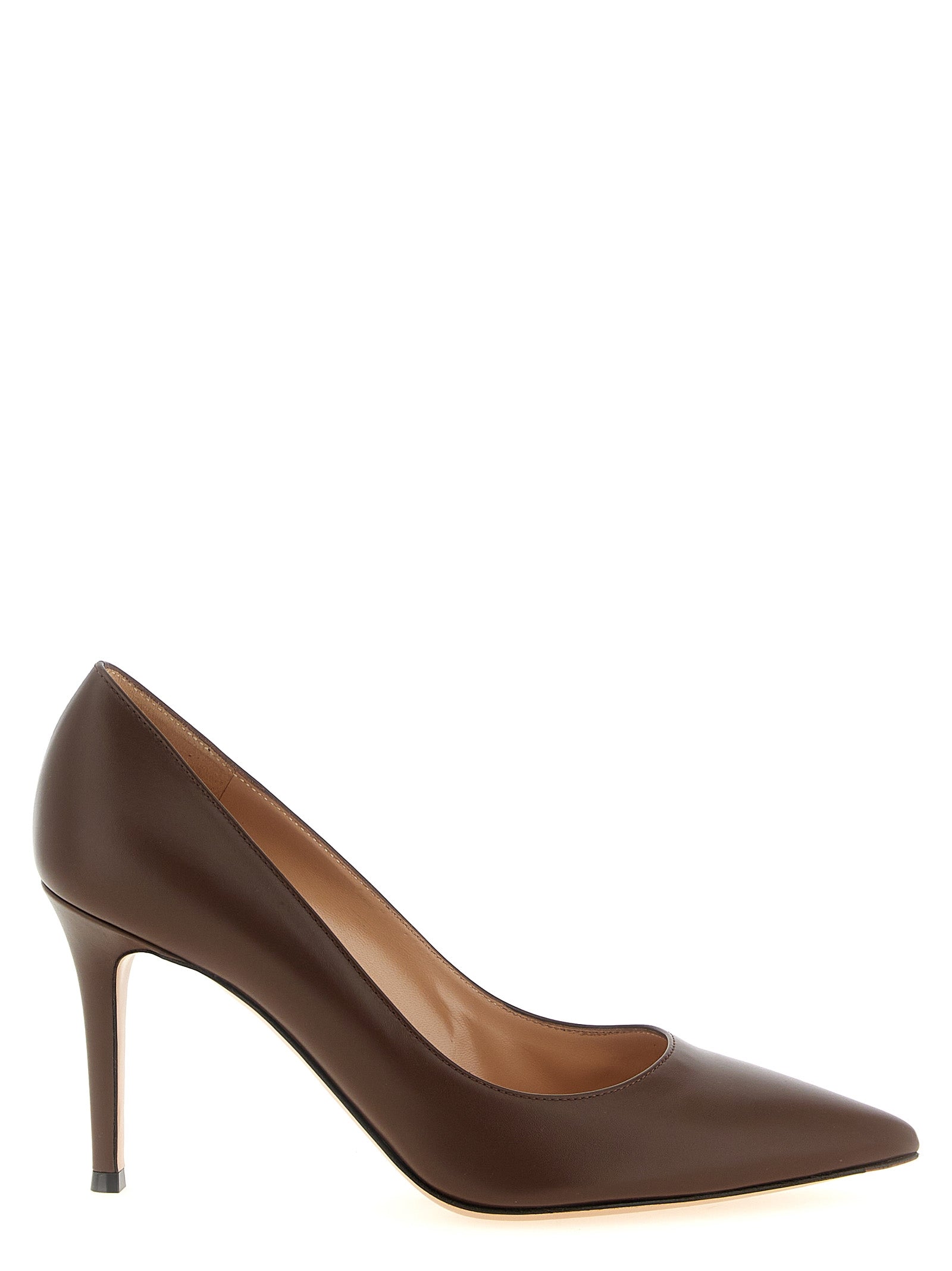 Gianvito Rossi Braune Pumps aus Kalbsleder mit hohem Absatz