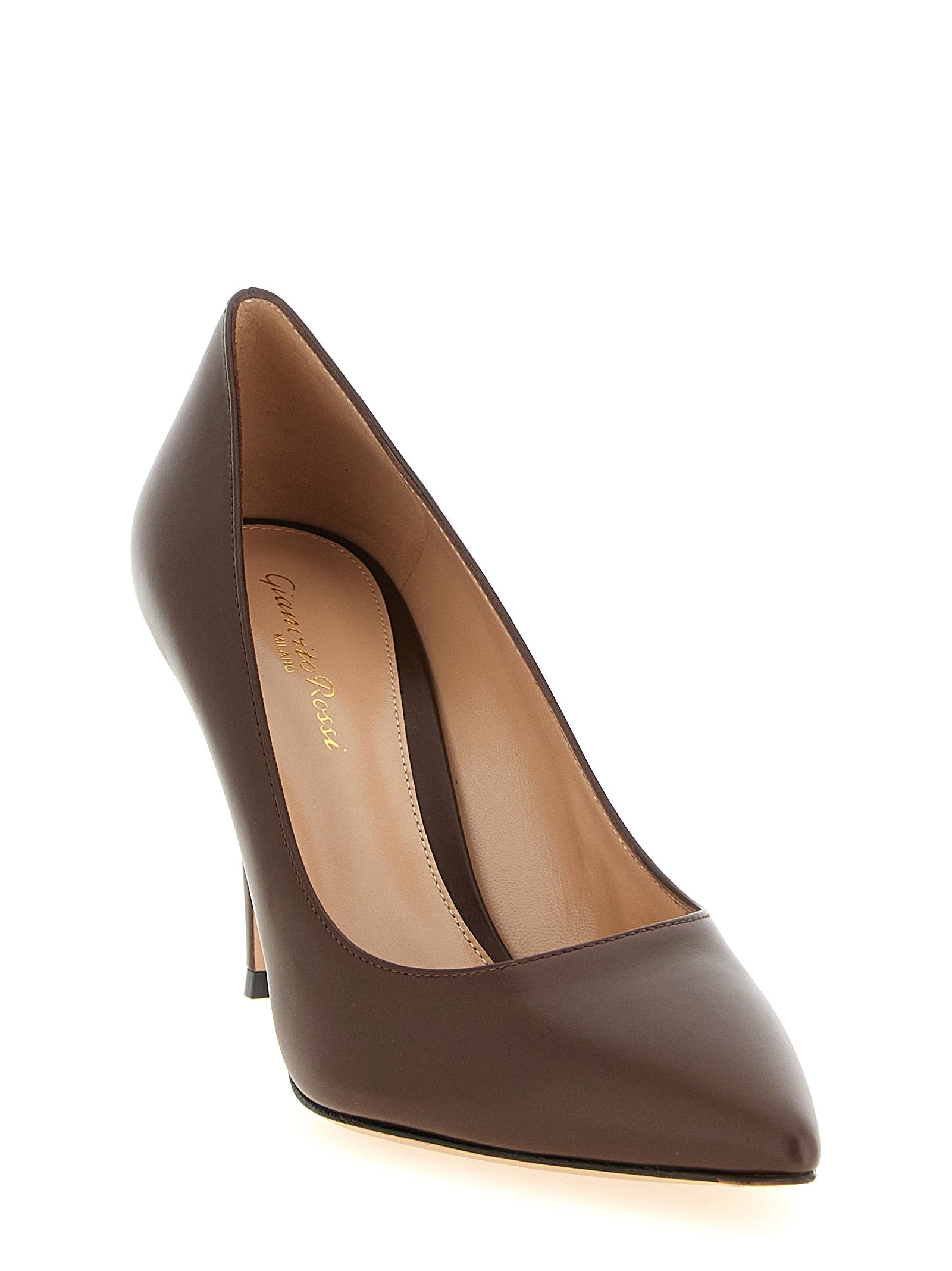 Gianvito Rossi Braune Pumps aus Kalbsleder mit hohem Absatz
