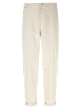 Brunello Cucinelli Weiße Baumwolljeans im Relaxed Fit