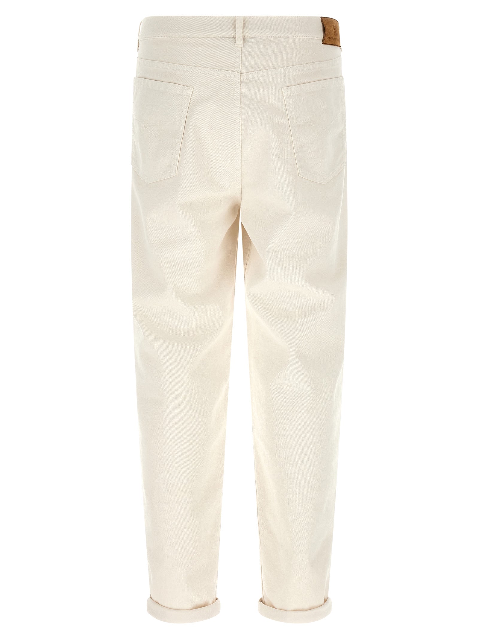 Brunello Cucinelli Weiße Baumwolljeans im Relaxed Fit