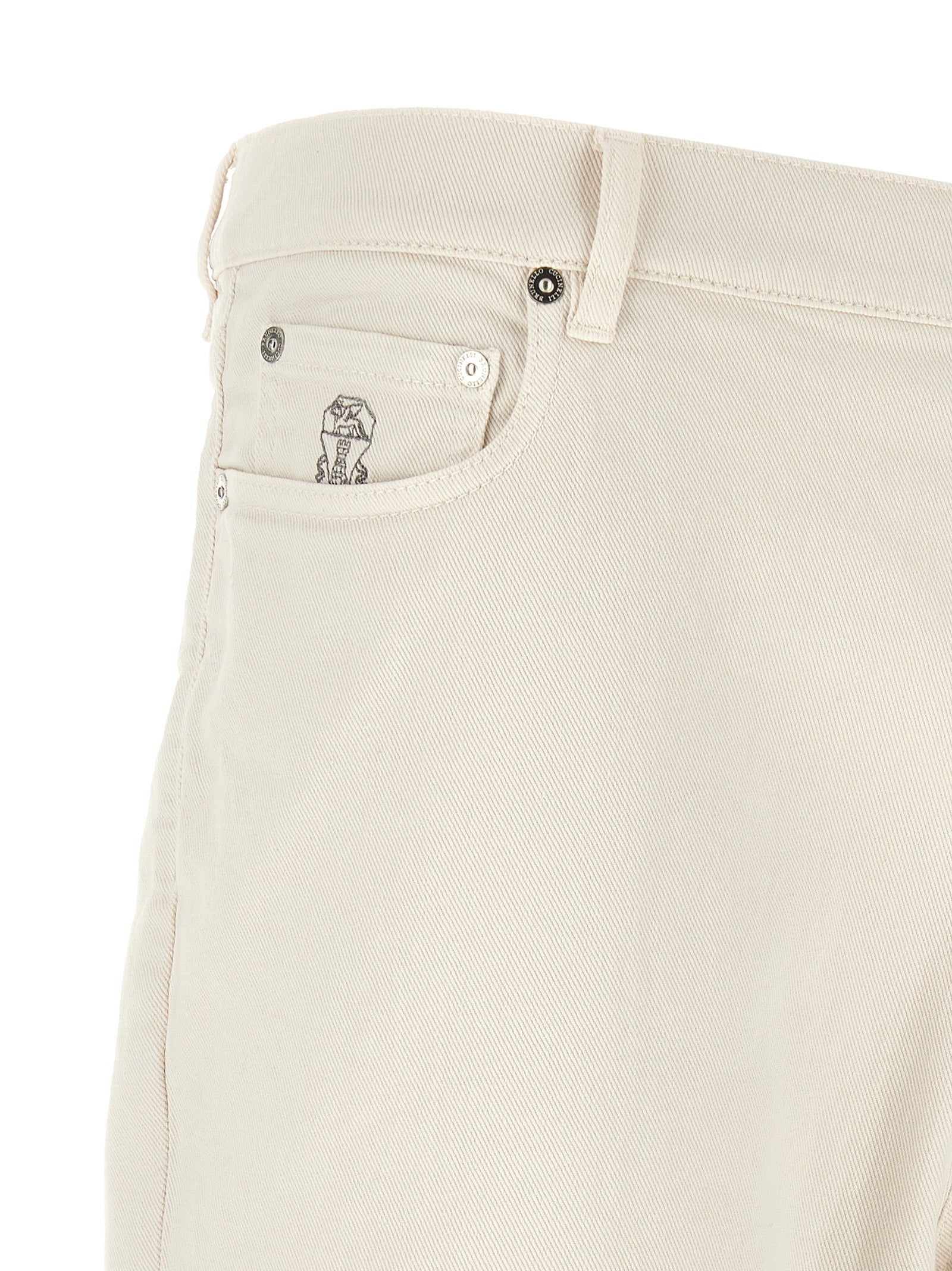 Brunello Cucinelli Weiße Baumwolljeans im Relaxed Fit