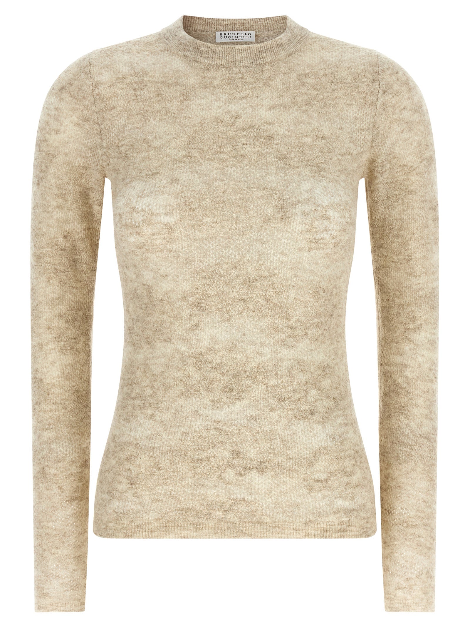 Brunello Cucinelli Beige Seidenstrickjacke
