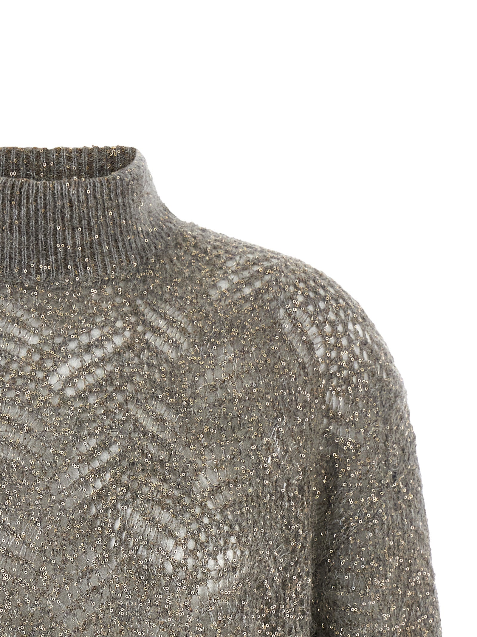 Brunello Cucinelli Grauer Cardigan aus Polyamid