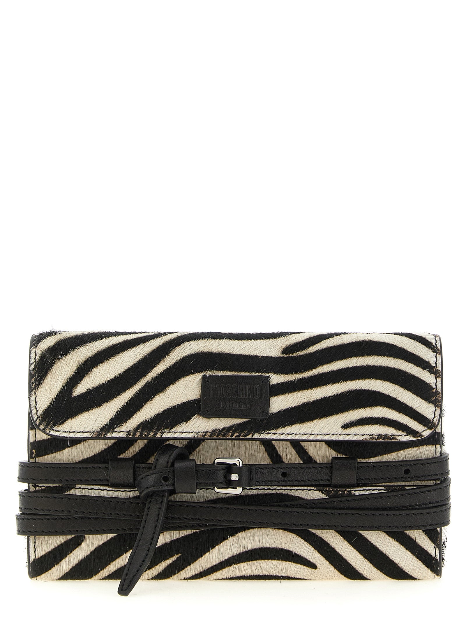 Moschino Zweifarbige Leder-Kartenhülle