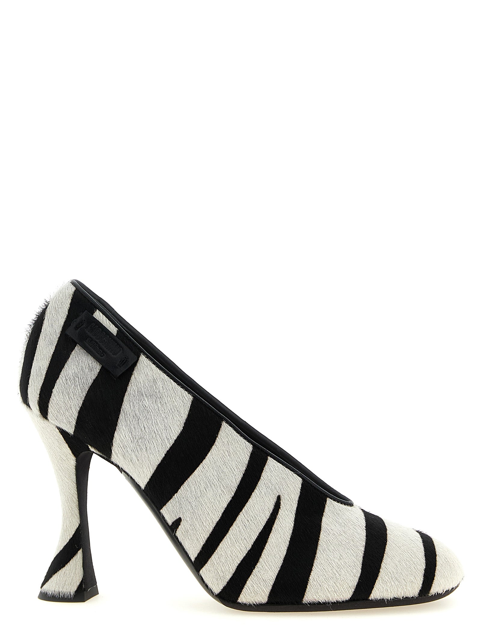 Moschino Zweifarbige Pumps aus Kalbsleder mit hohem Absatz