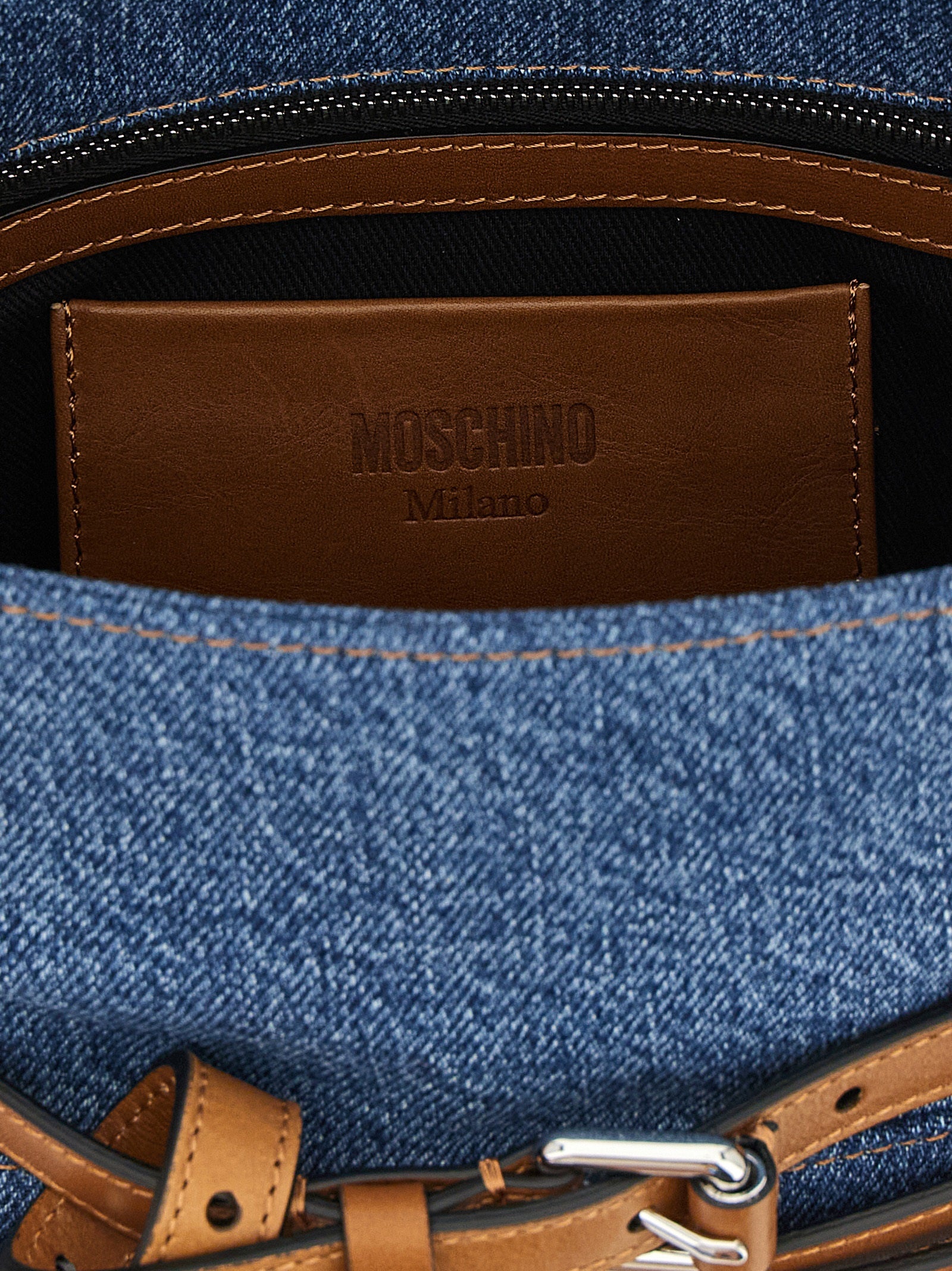 Moschino Blaue Baumwoll-Handtasche