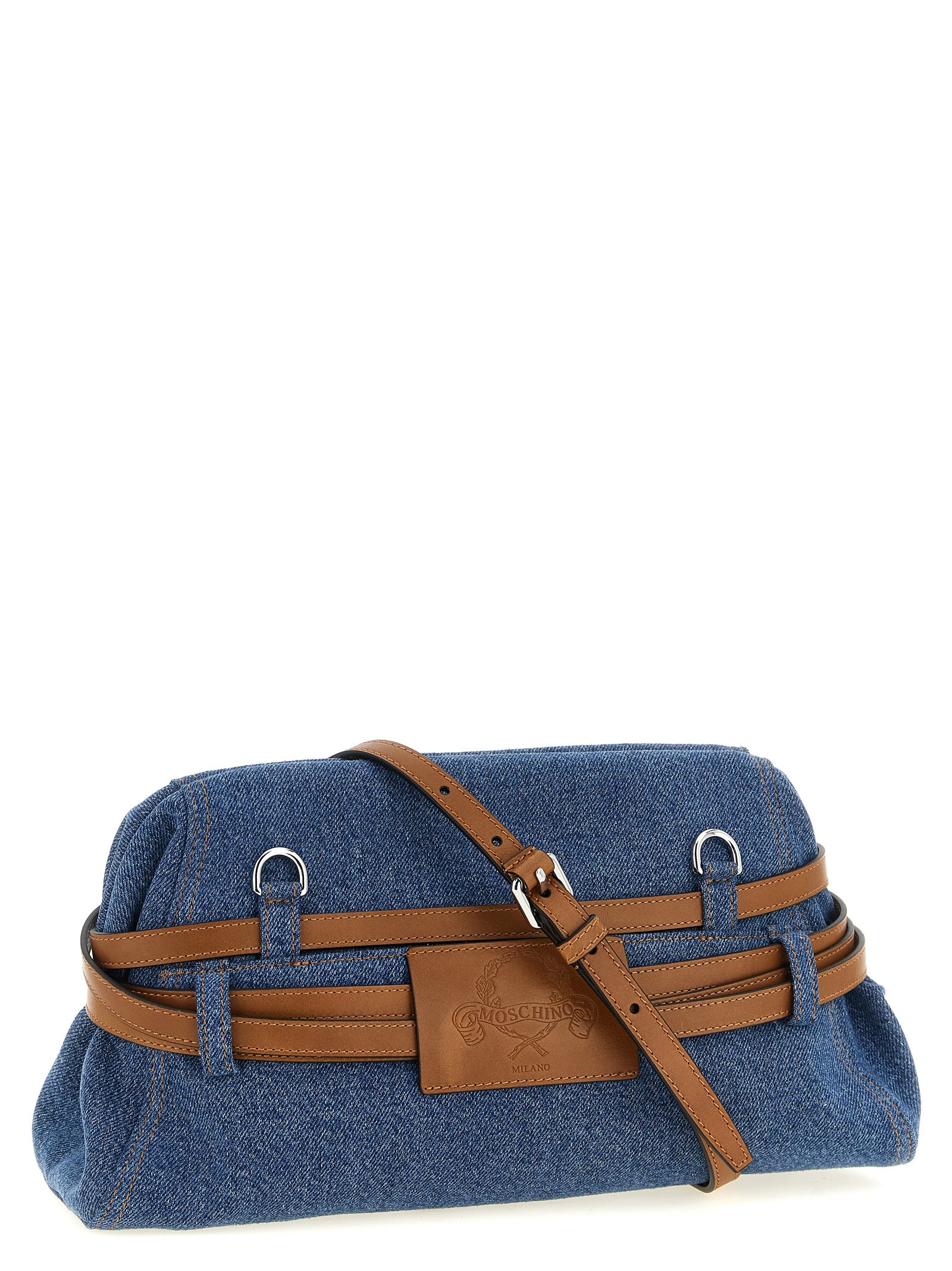 Moschino Blaue Baumwoll-Clutch