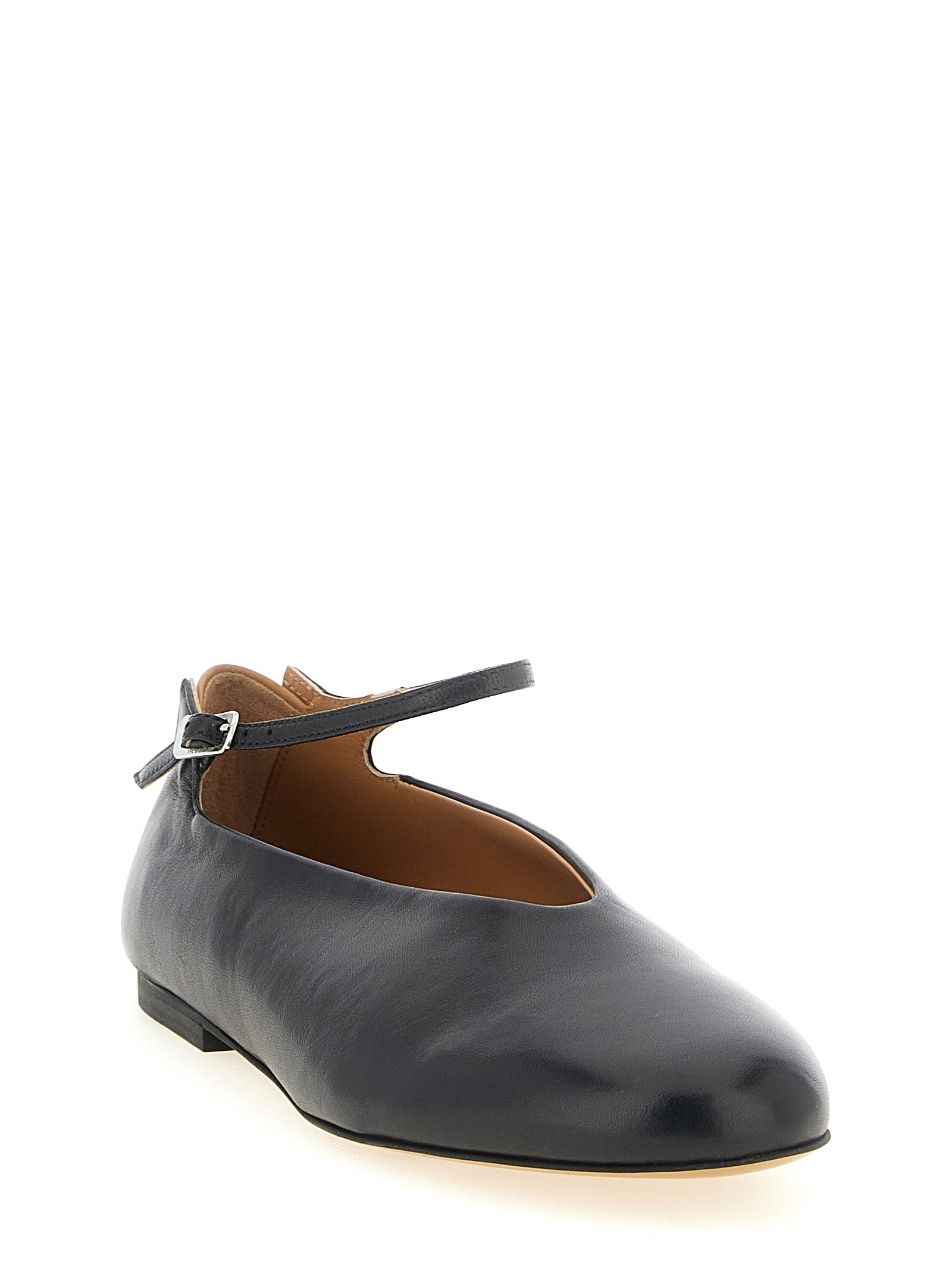 Jil Sander Schwarze Ballerinas aus Kalbsleder