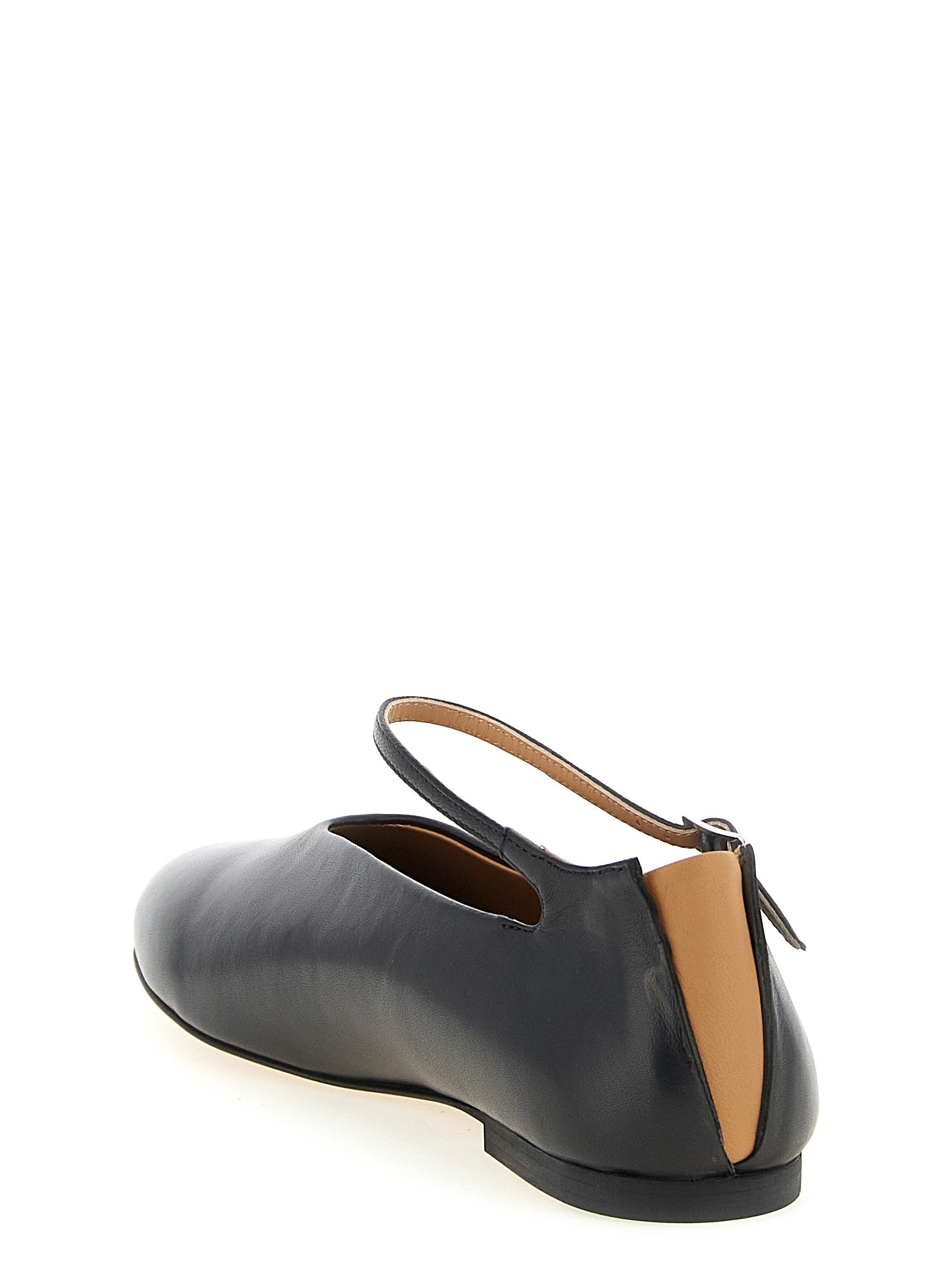 Jil Sander Schwarze Ballerinas aus Kalbsleder