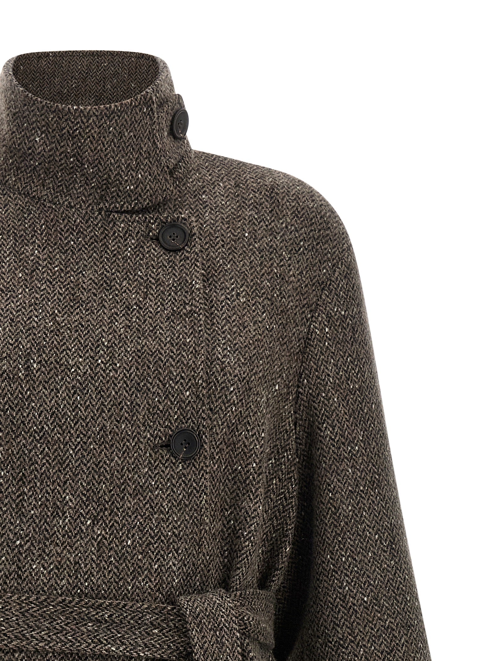 Brunello Cucinelli Mantel aus reiner Schurwolle in Braun