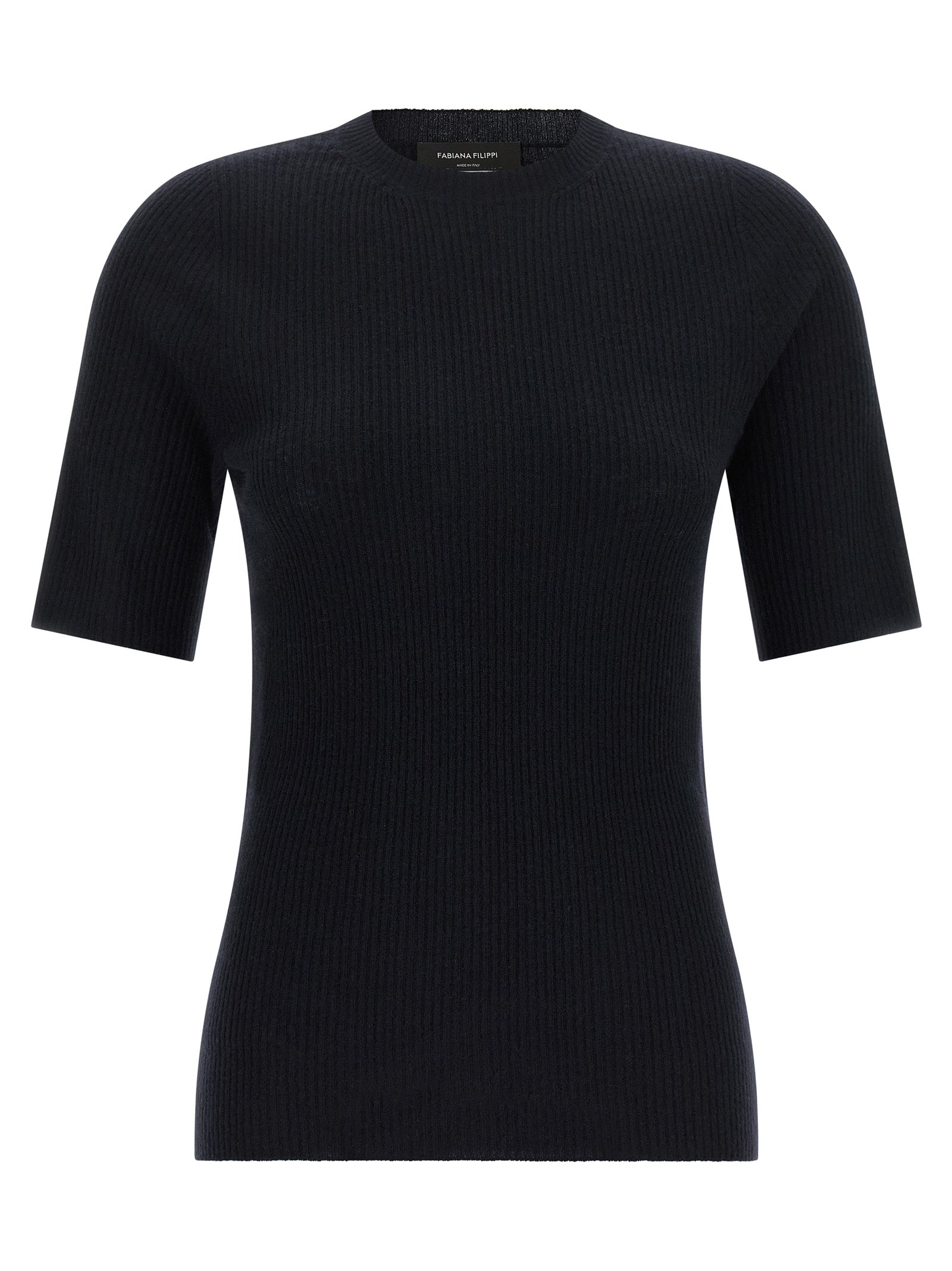 Fabiana Filippi T-Shirt aus blauer Schurwolle