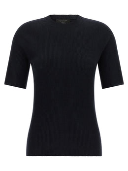 Fabiana Filippi T-Shirt aus blauer Schurwolle
