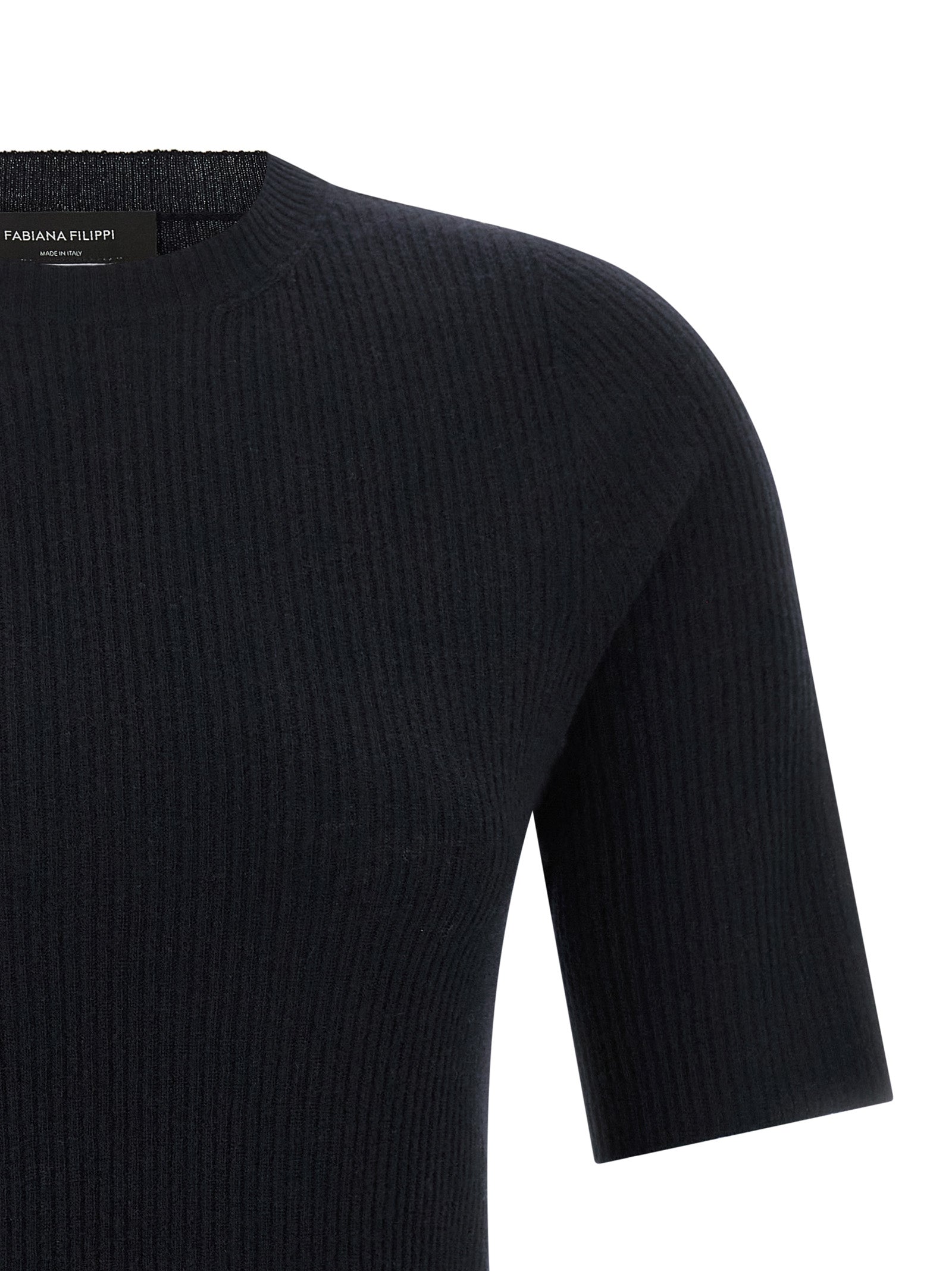 Fabiana Filippi T-Shirt aus blauer Schurwolle