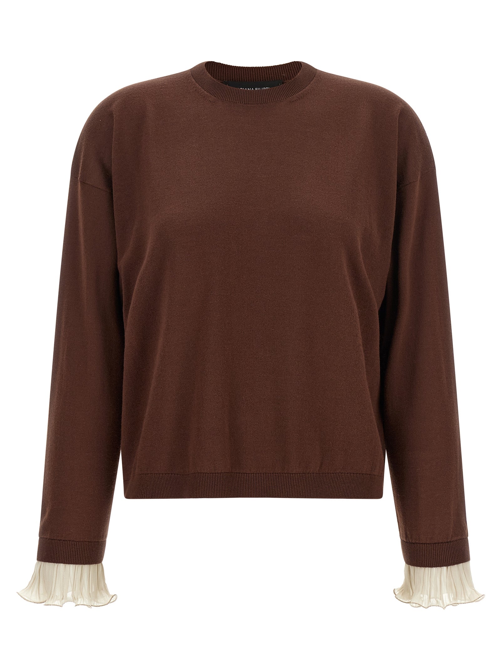Fabiana Filippi Brauner Cardigan aus reiner Schurwolle
