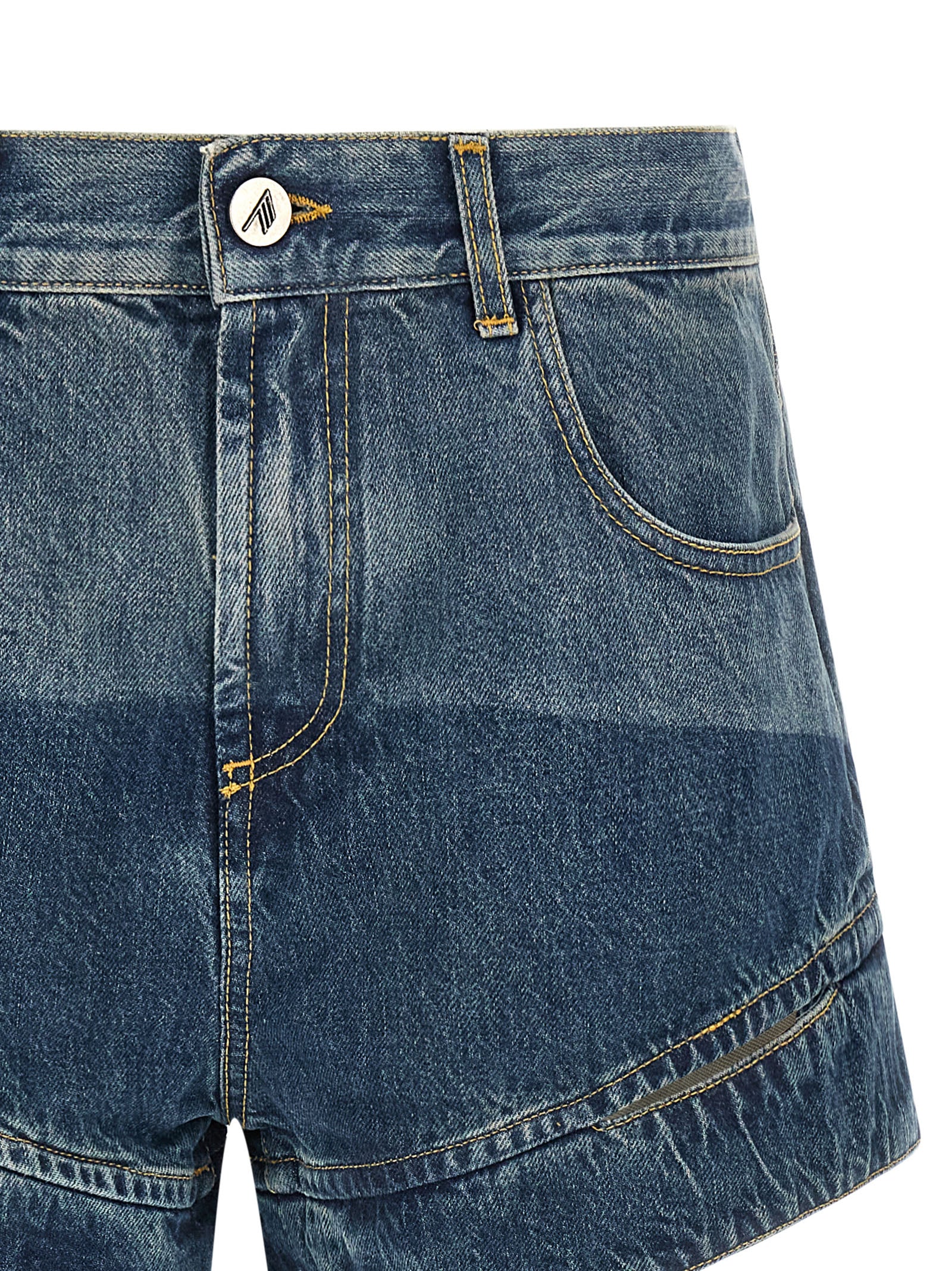 The Attico Blaue Baumwoll-Bermudashorts