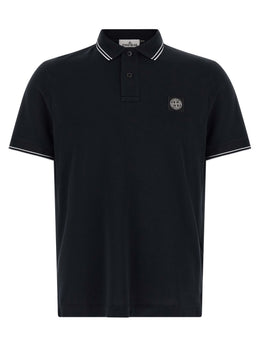 Stone Island Blaues Baumwoll-Polohemd