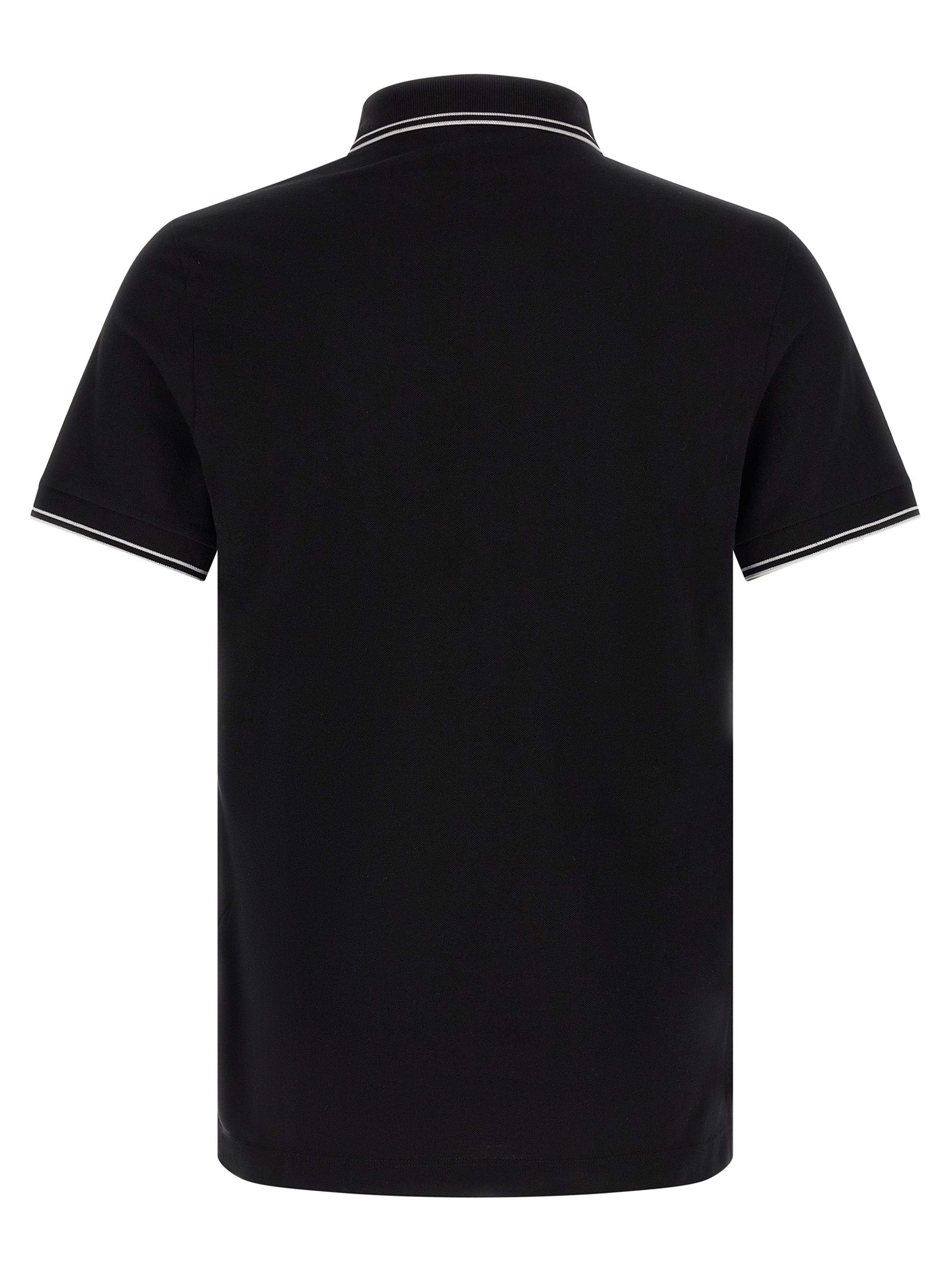 Stone Island Schwarzes Baumwoll-Poloshirt