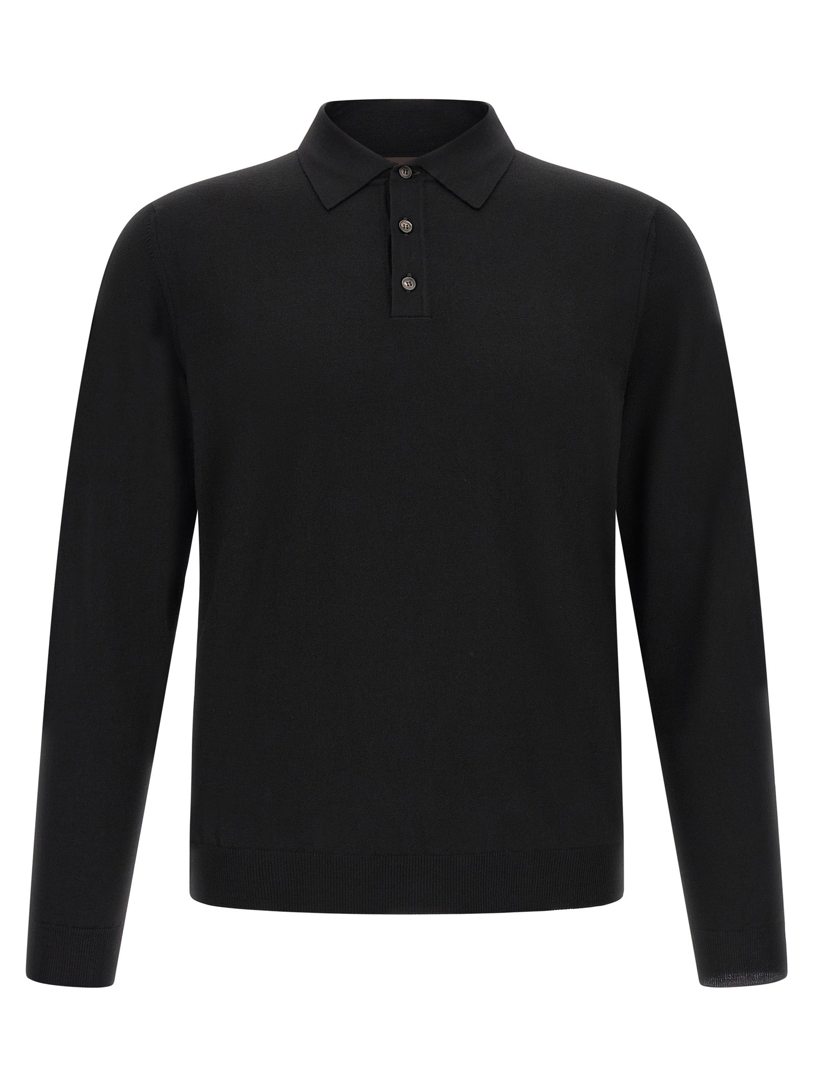 ZANONE Schwarzes Poloshirt aus reiner Schurwolle