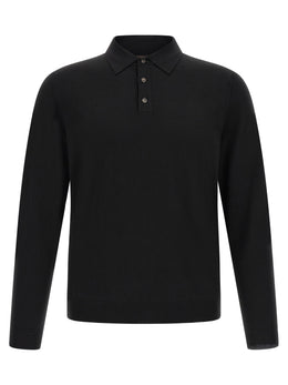 ZANONE Schwarzes Poloshirt aus reiner Schurwolle