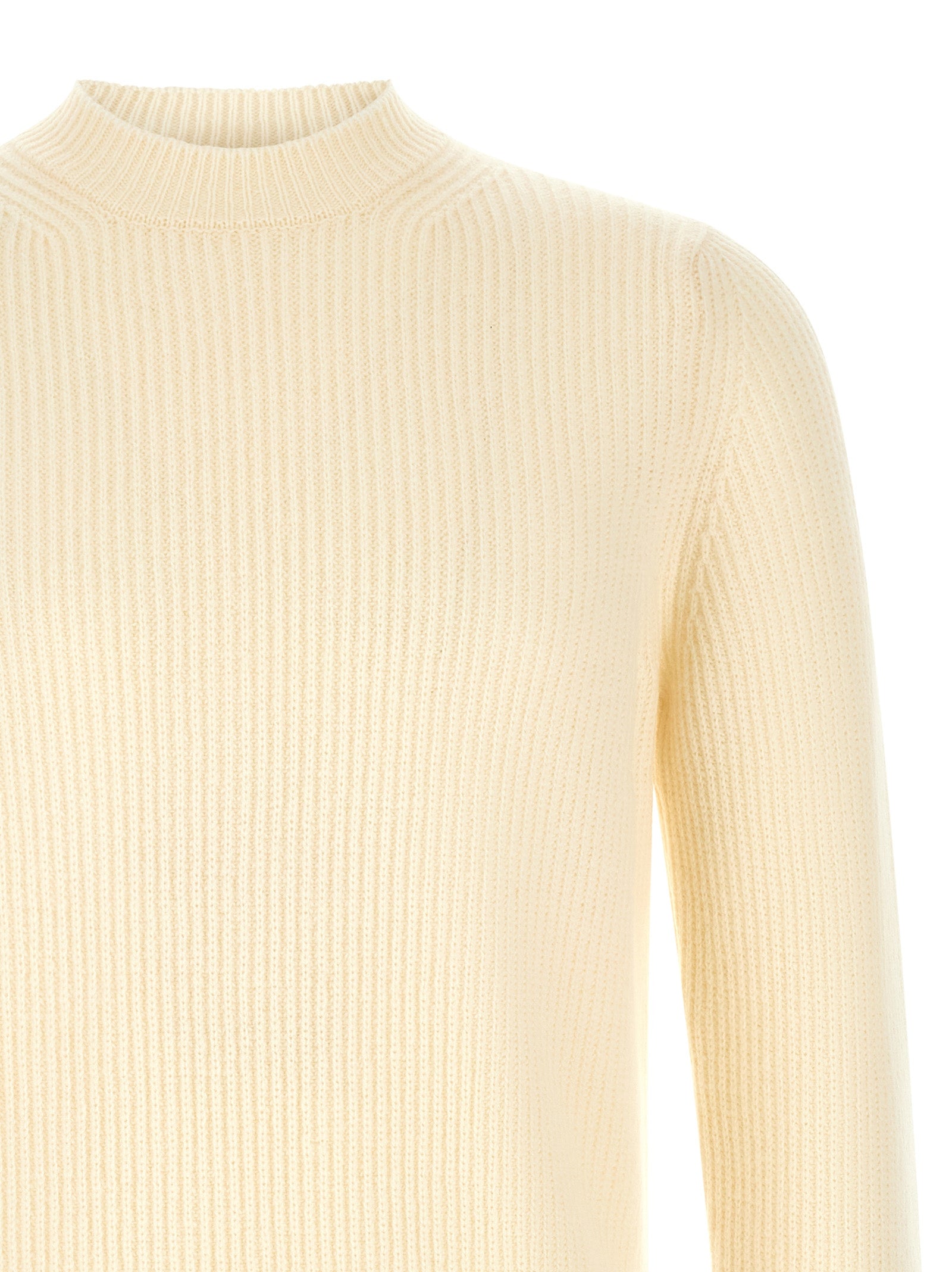ZANONE Weiße Strickjacke aus reiner Schurwolle