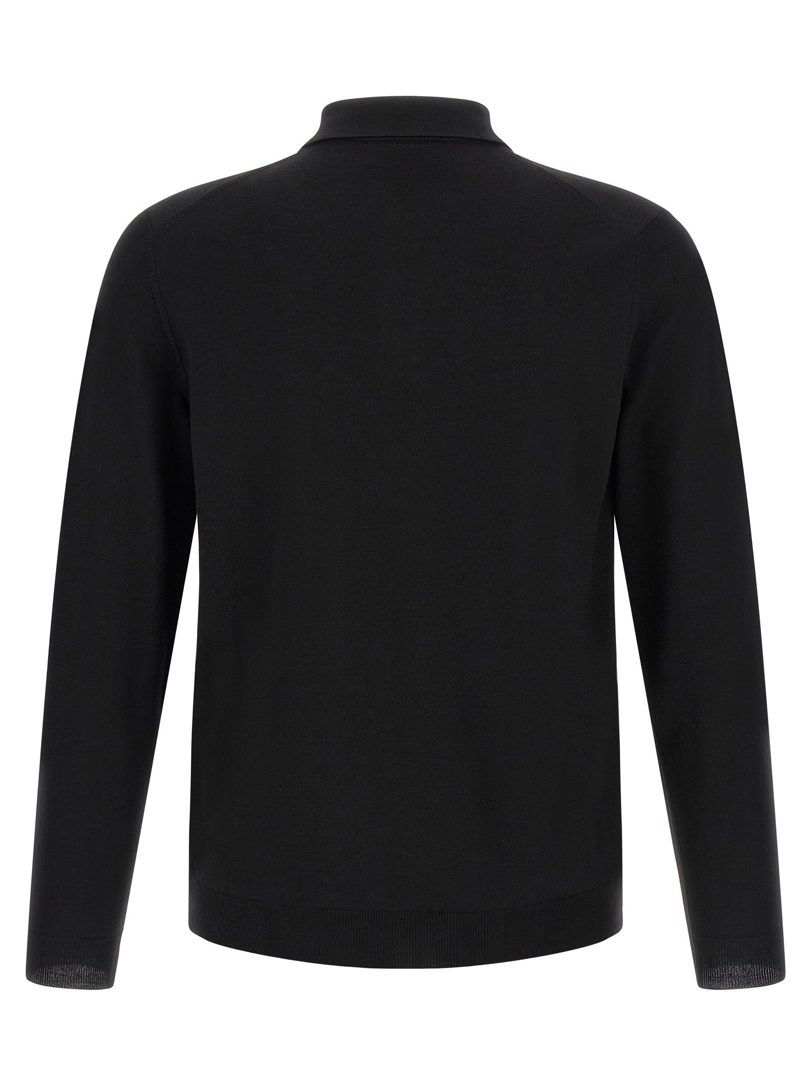 ZANONE Schwarzes Poloshirt aus reiner Schurwolle