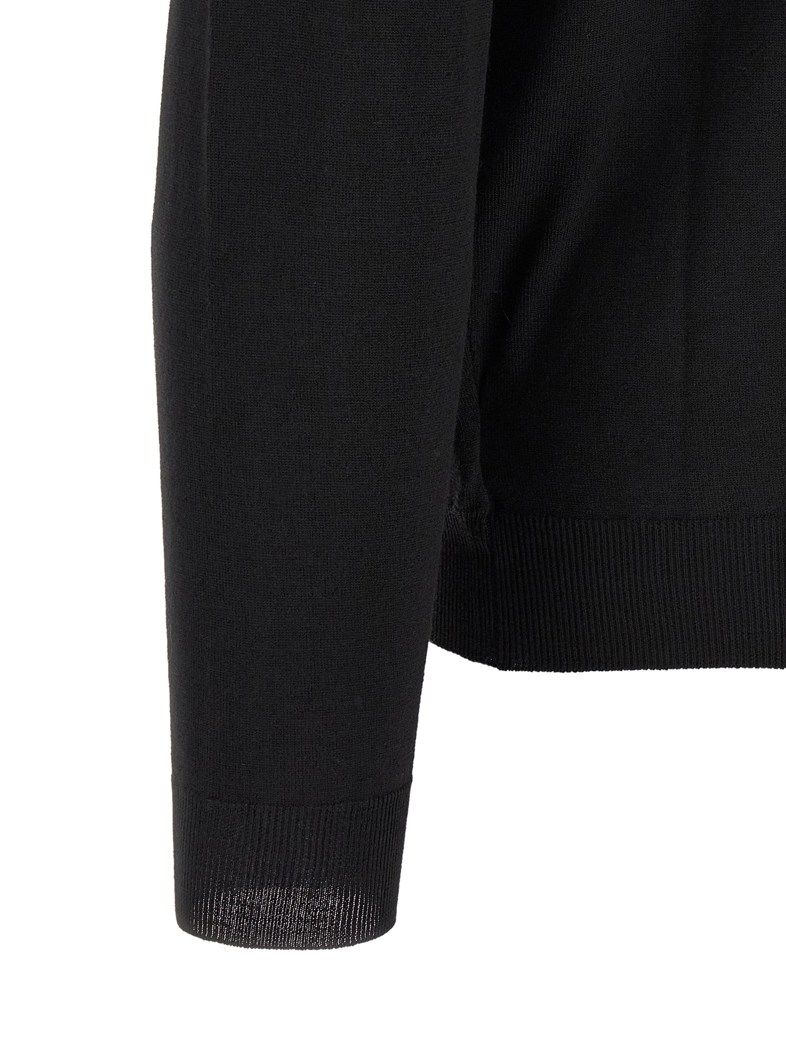 ZANONE Schwarzes Poloshirt aus reiner Schurwolle