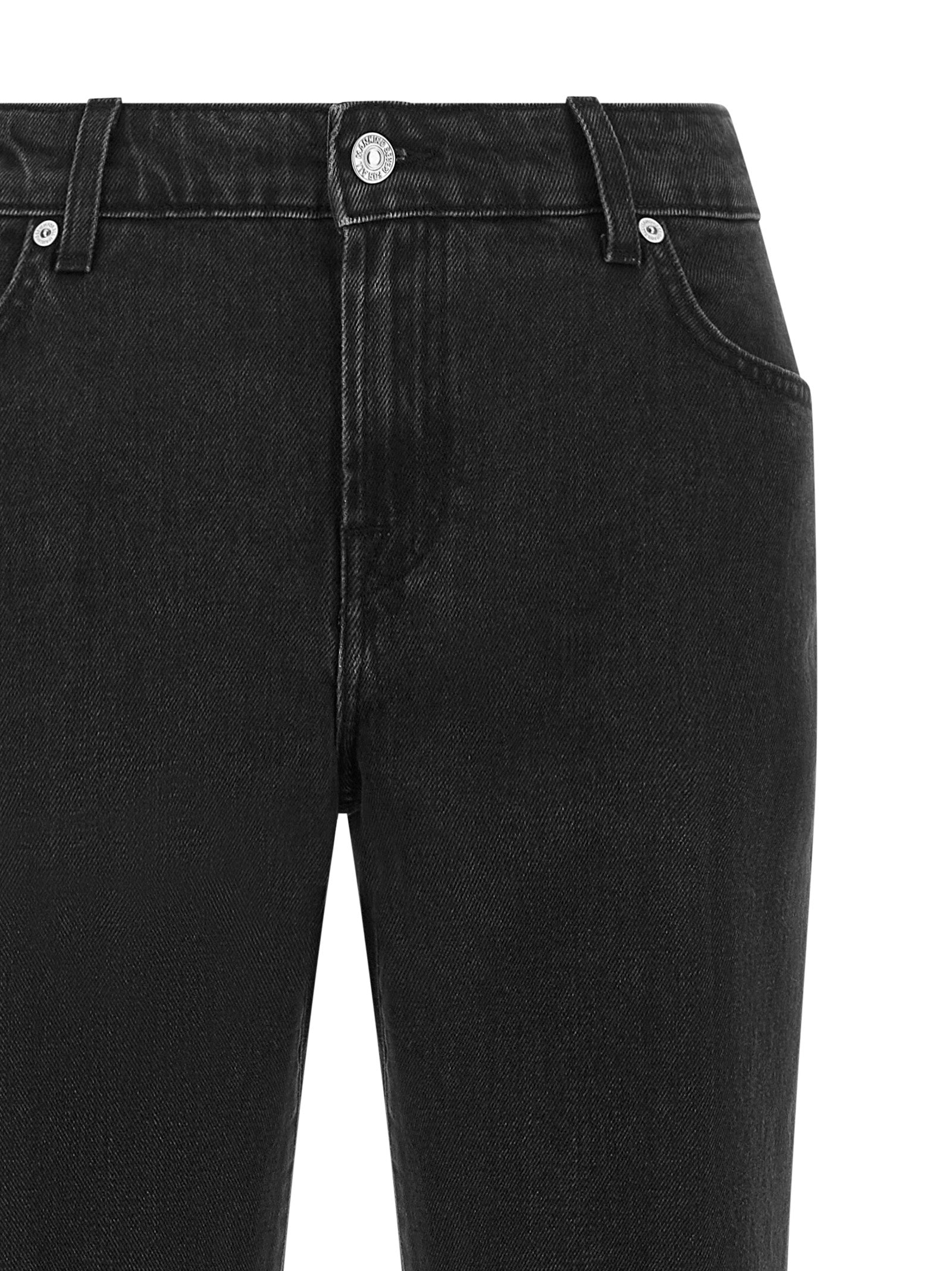 7 For All Mankind Schwarze Baumwoll-Schlagjeans