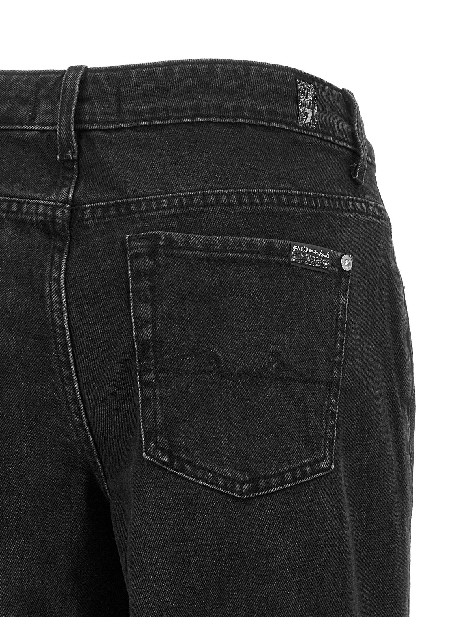 7 For All Mankind Schwarze Baumwoll-Schlagjeans
