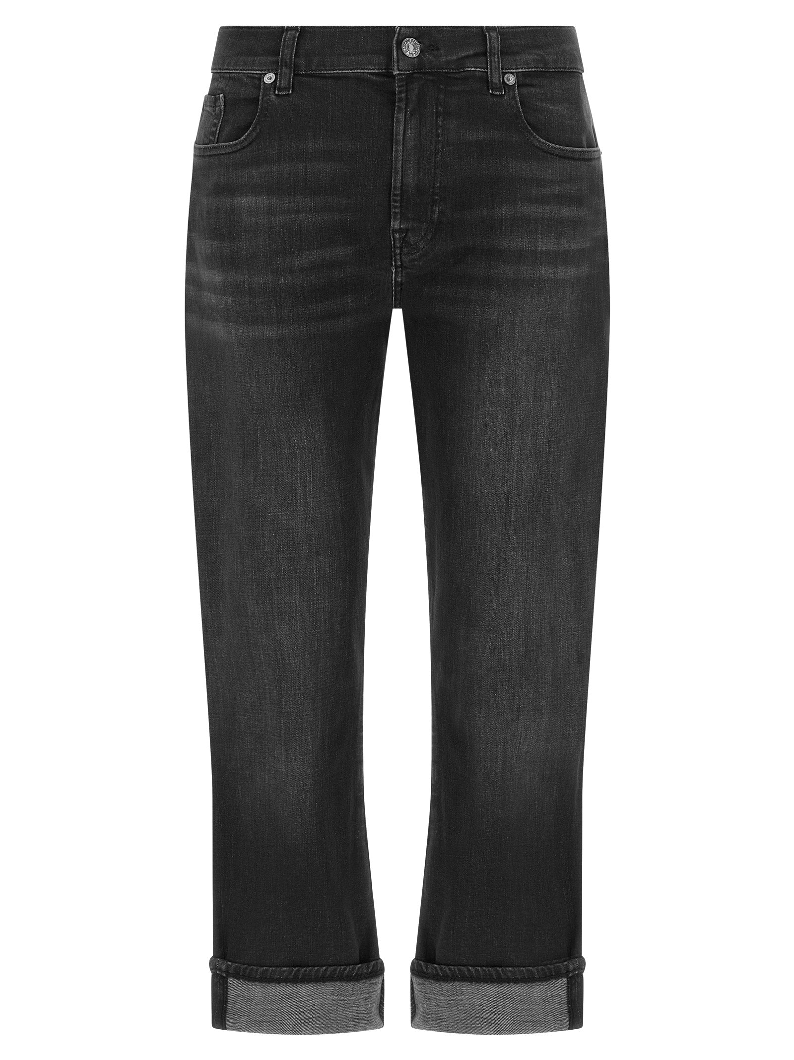 7 For All Mankind Schwarze Baumwolljeans im Relaxed Fit