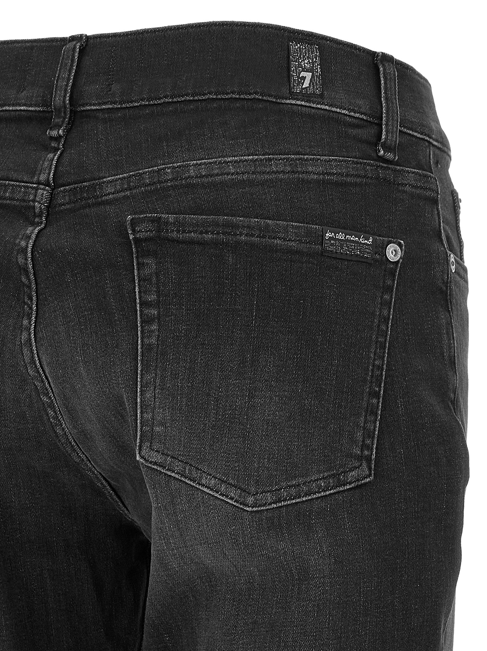7 For All Mankind Schwarze Baumwolljeans im Relaxed Fit