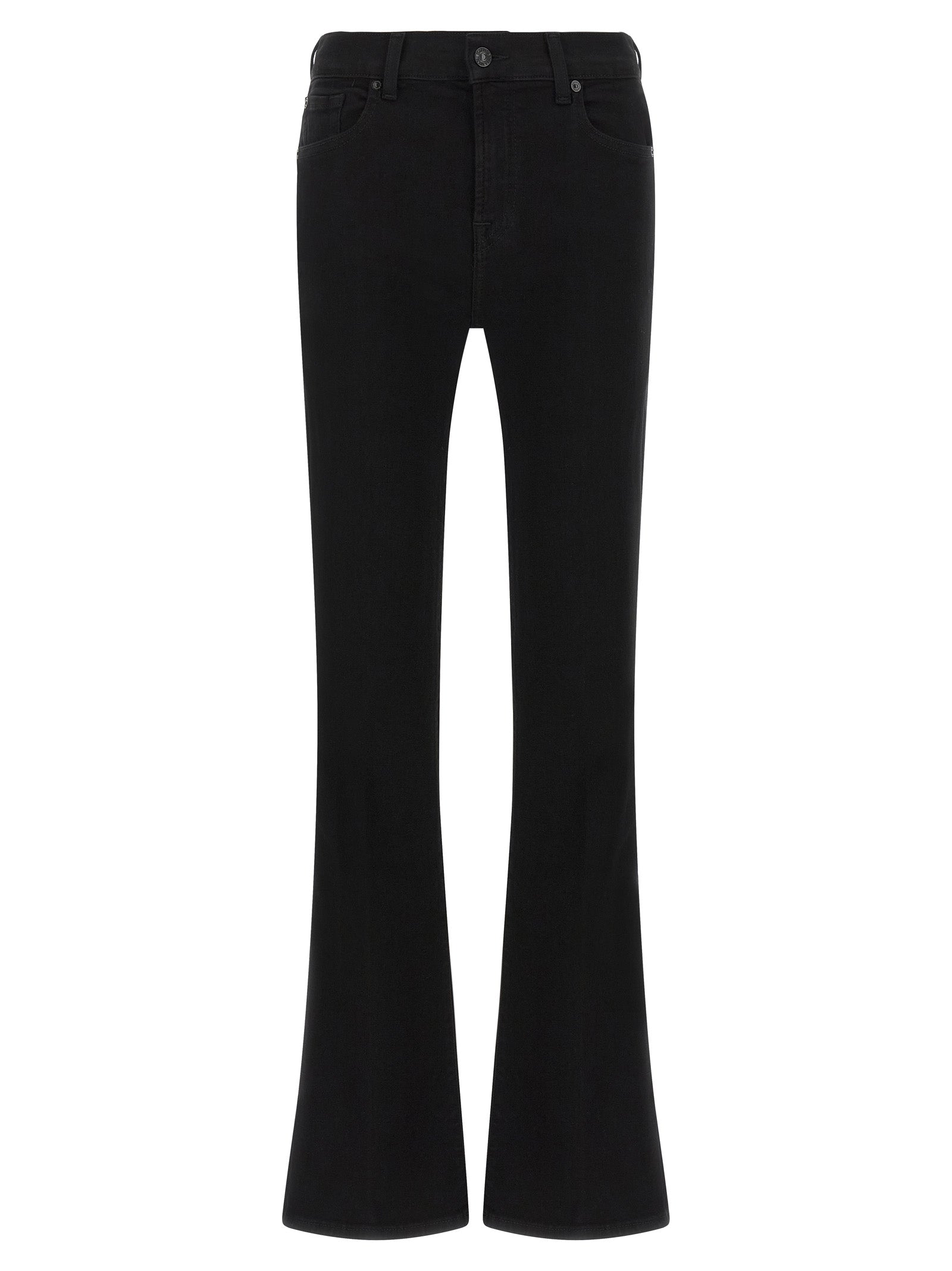 7 For All Mankind Schwarze Bootcut-Jeans aus Baumwolle