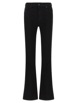 7 For All Mankind Schwarze Bootcut-Jeans aus Baumwolle