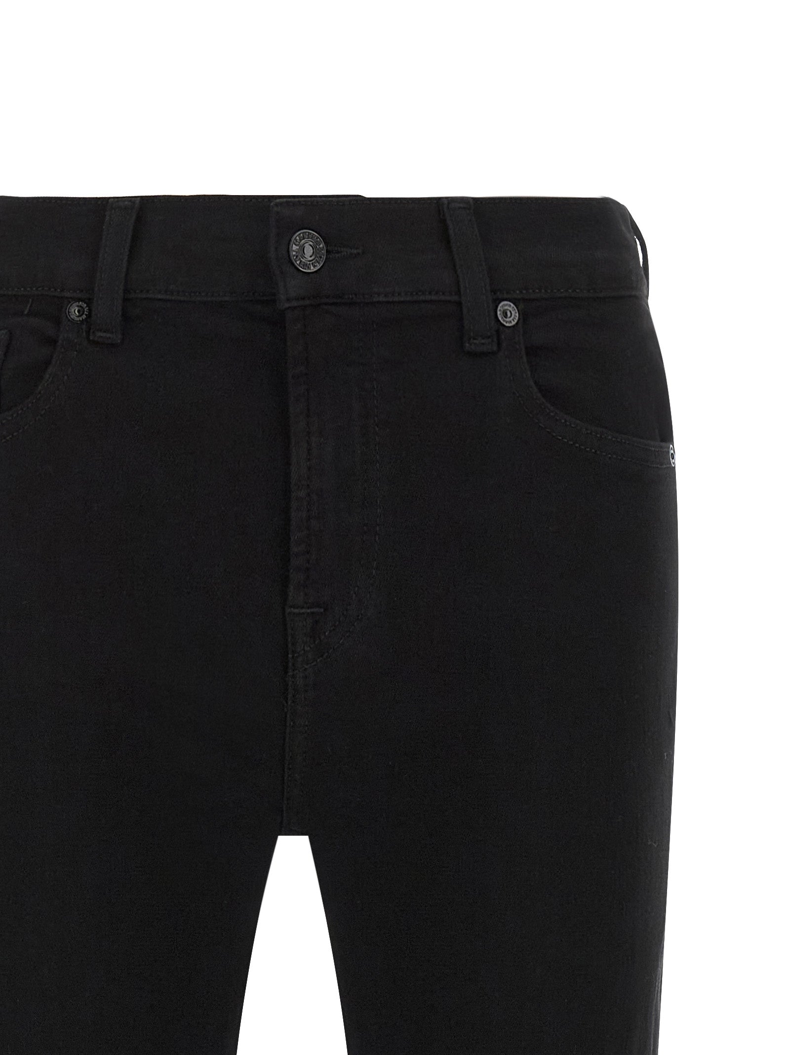 7 For All Mankind Schwarze Bootcut-Jeans aus Baumwolle