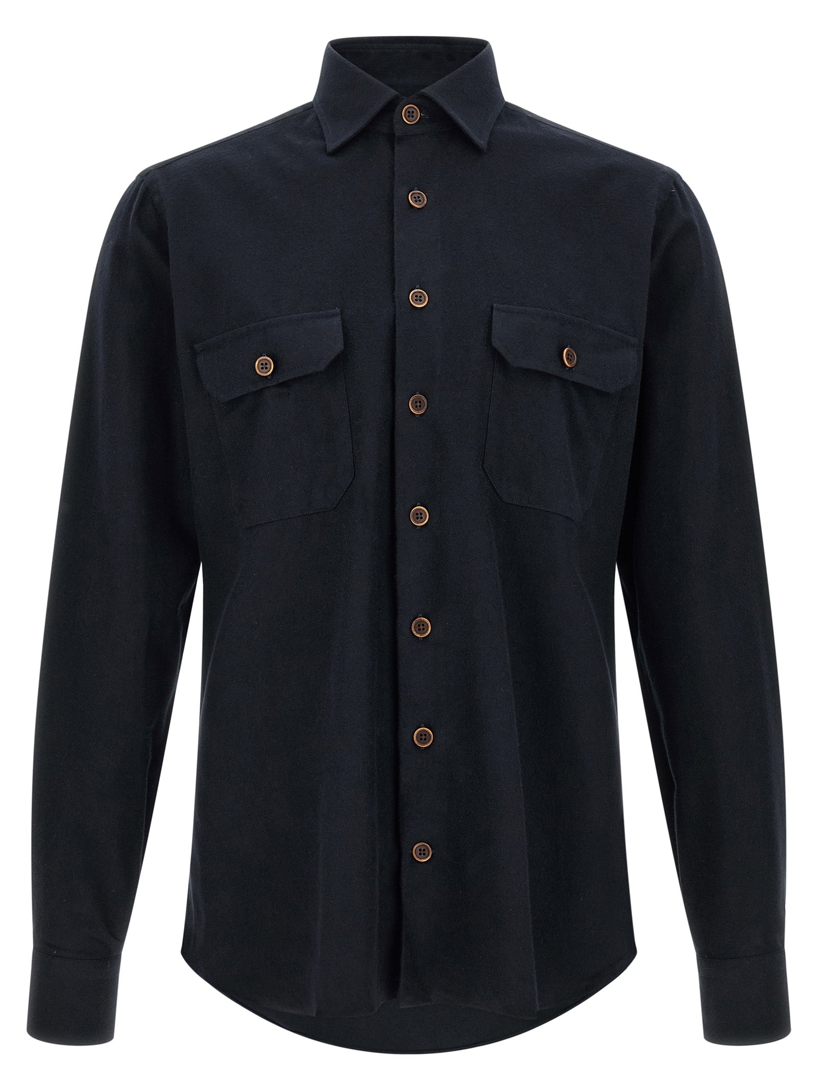 BORRIELLO Blaue Baumwollbluse