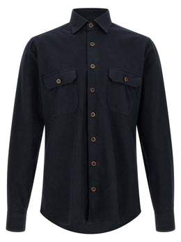BORRIELLO Blaue Baumwollbluse