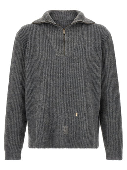 Maison Margiela Grauer Leinen-Cardigan